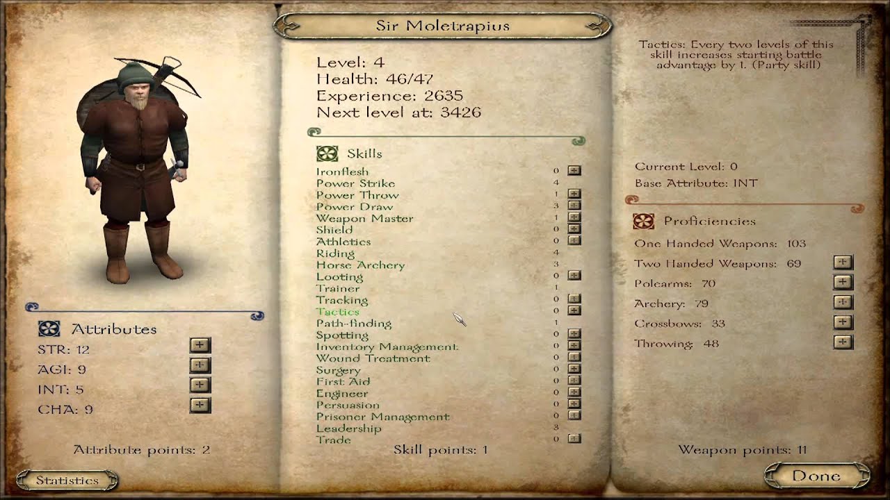 mount and blade warband best skills